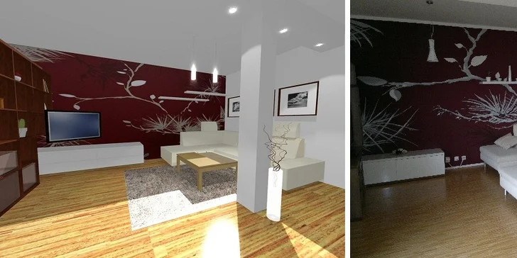 3D návrh interiéru dvou pokojů od designérů