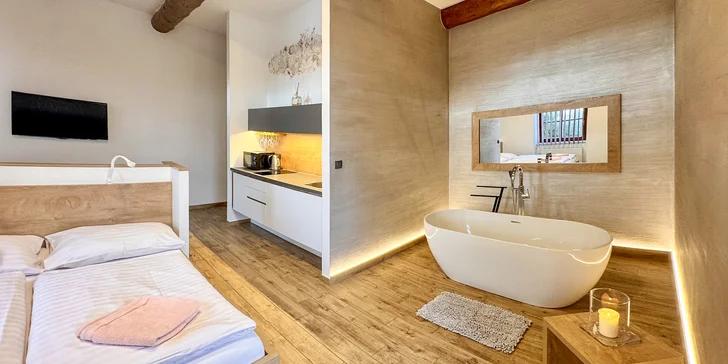 Pohodový penzión pri Uherskom Hradišti: izba alebo apartmán s kuchynkou aj vaňou