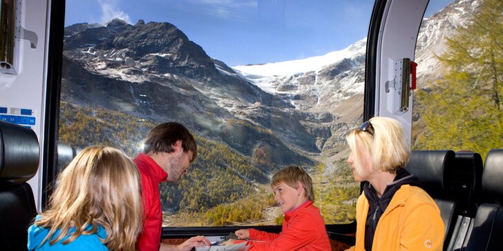 Výlet ledovcovým vlakem ze Švýcarska do Itálie