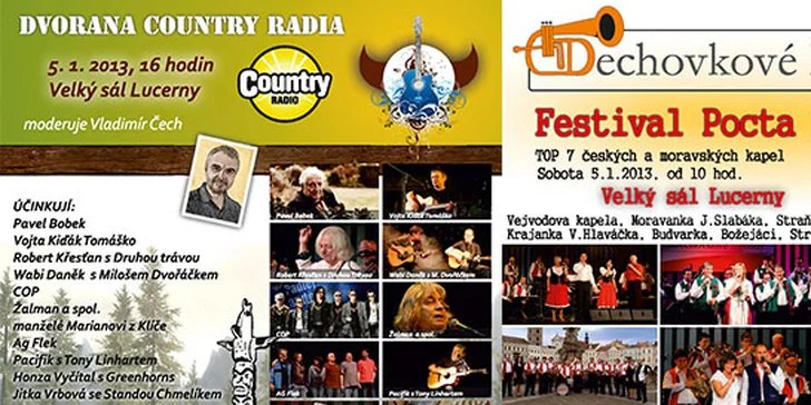 Špičkový folk, country i dechovka v Lucerně!
