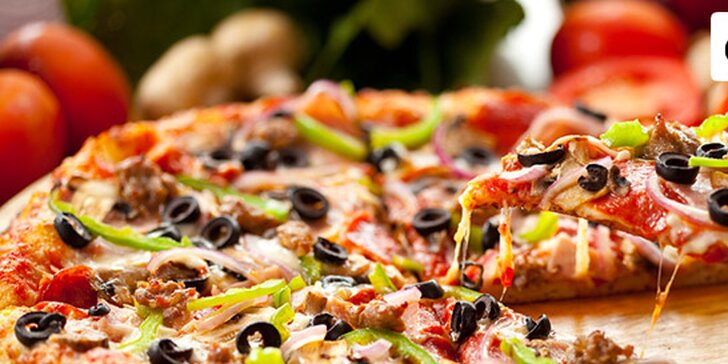 119 Kč za DVĚ pizzy dle výběru - průměr 32 cm. Pochutnejte si na vynikající pizze, zaparkujte v Garáži s 53% slevou.