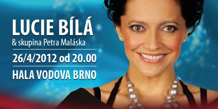 379 Kč za vstupenku na koncert Lucie Bílé a skupiny Petra Maláska. Večer plný hitů, užijte si zlatou slavici naživo se slevou 45 %.