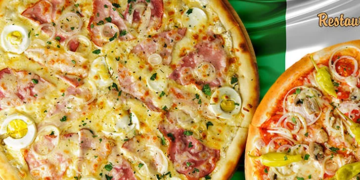 Dvě libovolné křupavé pizzy dle výběru