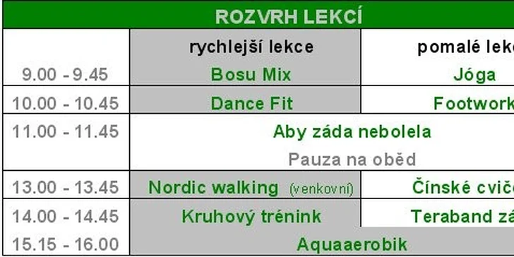 Den v pohybu - celodenní cvičení pro kondici i zdraví