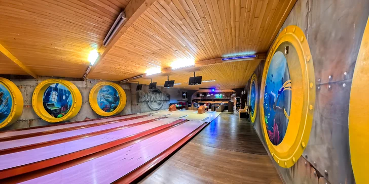 Na výber máte 4 bowlingové dráhy vhodné pre menšie aj väčšie partie. 