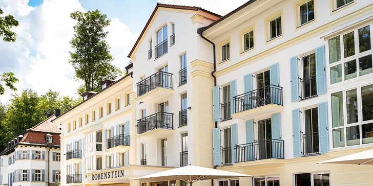 Komplex tvoří barokní vila a moderní přístavba, ve které budete bydlet. 
