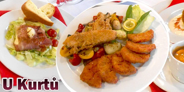Degustační menu pro dva v restauraci U kurtů