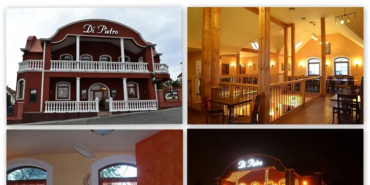 Dvě italská 3chodová menu se sklenkou vína v restauraci Di Pietro. V ceně polévka, libovolná pizza, gnocchi nebo těstoviny i dezert!