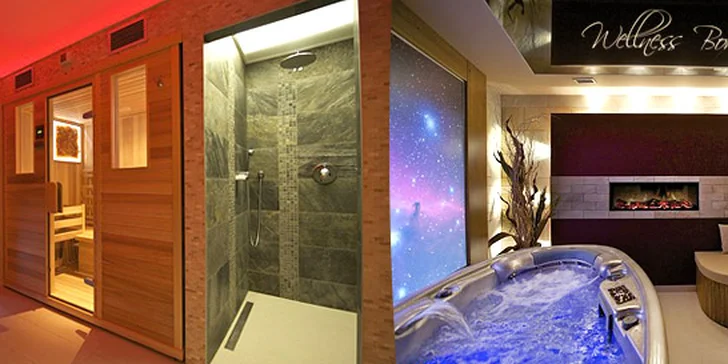 Luxusní wellness pro DVA. Tropický déšť, solná inhalace, finská sauna, vířivka atd. Naprosté soukromí se slevou 53 %!