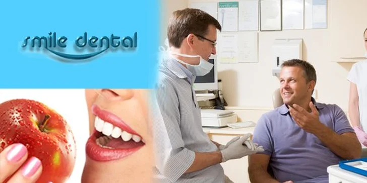 749 Kč za kompletní dentální hygienu Smile Dental v hodnotě 1500 Kč. 90 minut péče, pečlivé vyšetření, instruktáž i odstranění zubního kamene se slevou 50%.