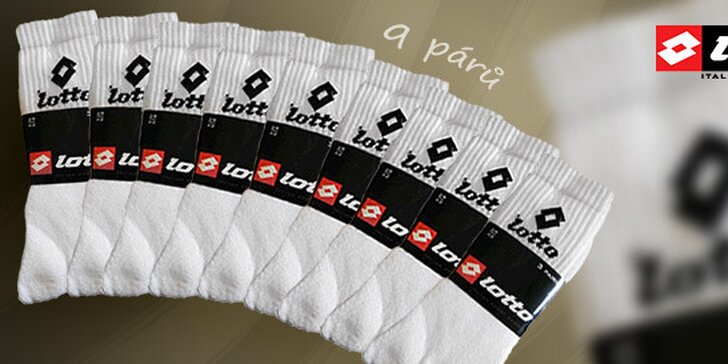 9 párů ponožek Lotto - tenisové, nebo kotníčkové
