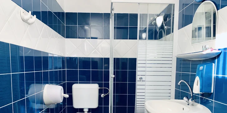 Nechybí ani moderně zařízená koupelna.