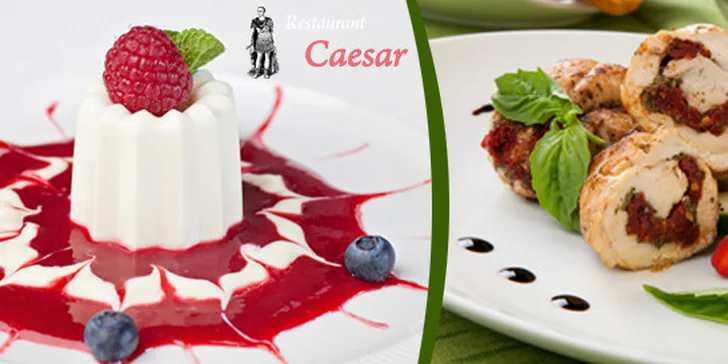 Tříchodová večeře pro 2 osoby v restaurantu Caesar