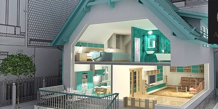 Kompletní profesionální 3D návrh interiéru (60 m²)
