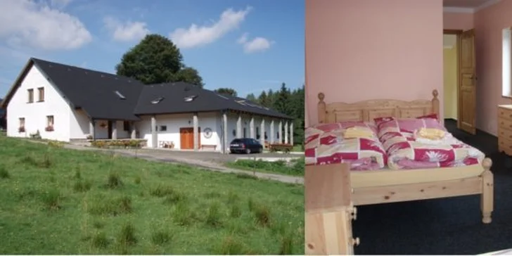 1590 Kč za pobyt na dvě noci pro dva v klidu Šumavy. Oddych a relax, výlety po okolí na kolech, romantika Selské chalupy se slevou 51%!