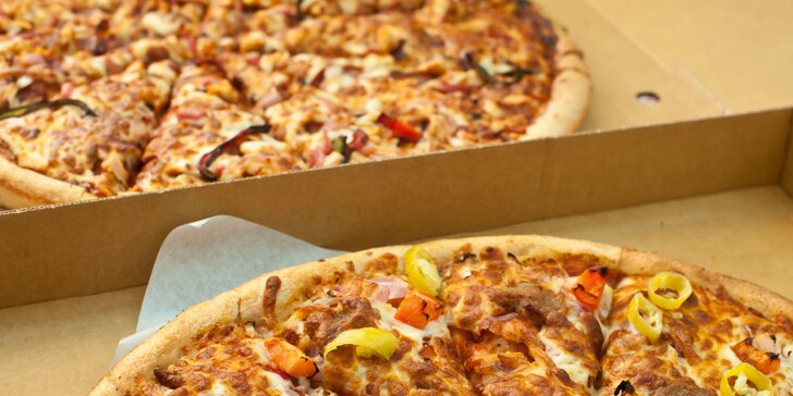 2 křupavé pizzy z Top Pizza s rozvozem po Chrudimi