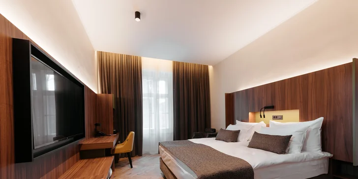 Na výběr je pokoj Superior (28 – 40 m²) a Queen (18 – 31 m²). 