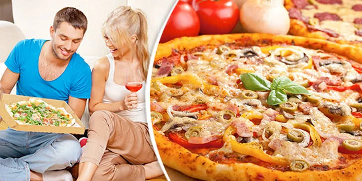 1 nebo 2 křupavé pizzy s sebou dle vašeho výběru