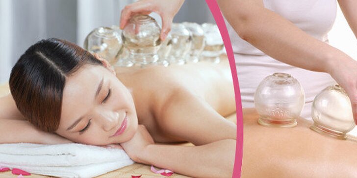 Klasická masáž zad pro unavené tělo s baňkováním a akupunkturou dle výběru