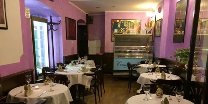 3 chodové menu pro dva v italské restauraci v centru Prahy - Bruschetta, Pizza a Tiramisu
