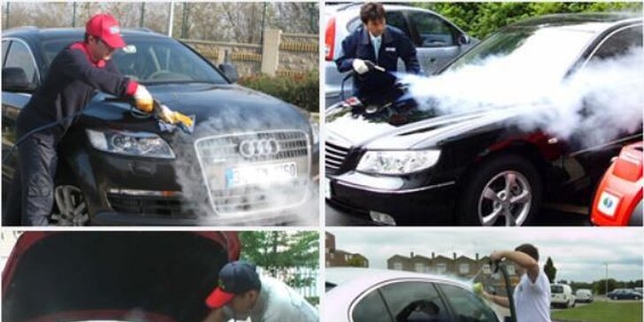 8hodinové kompletní parní čištění auta