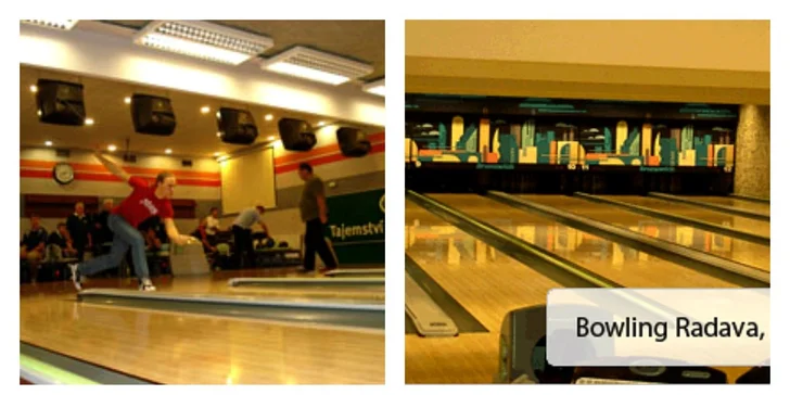 Bowling na Radavě s tácem pečeného masa (2,2 kg)