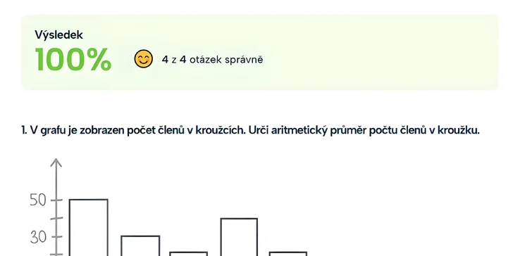 V lekcích najdete vždy správné odpovědi a výsledek, jak se kurz studentovi povedl.