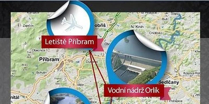 Vyhlídkové lety nad Karlštejn, Orlík i Slapy