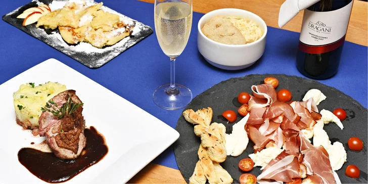 Botel Vodník: 5chodové romantické menu na lodi s výhledem na Vyšehrad pro dva