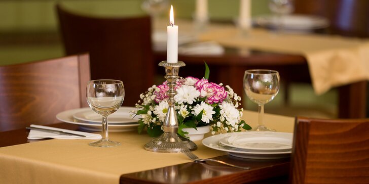 Romantická večeře či noc v Zámeckém hotelu Ctěnice s večeří a SPA terapií