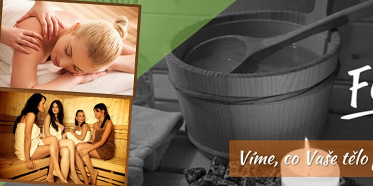Privátní wellness zóna (masáž + sauna + parní lázeň s aromaterapií)
