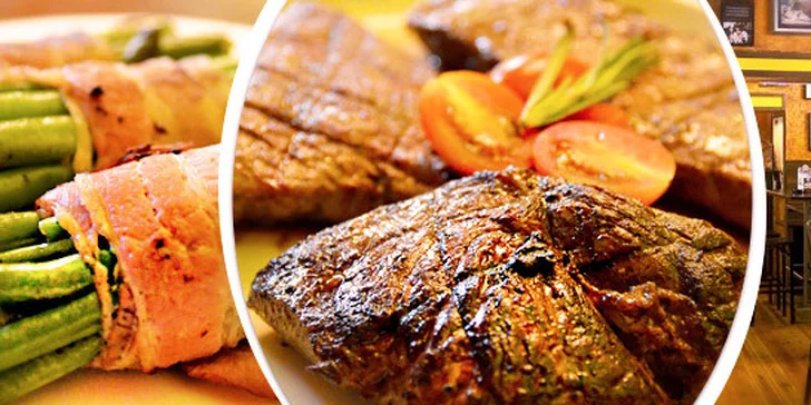 Masové degustační menu pro dvě osoby (600 g) v Jáma Steakhouse
