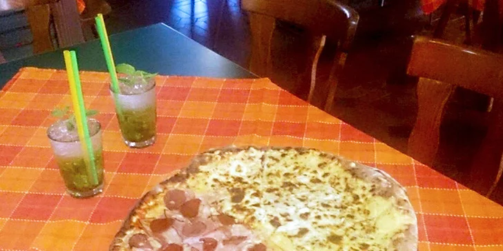 Obří jumbo pizza a k ní dvě nealko Mojita zdarma
