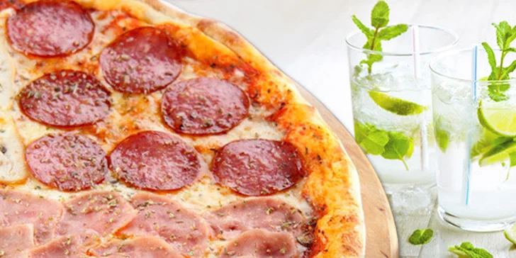 Obří jumbo pizza a k ní dvě nealko Mojita zdarma