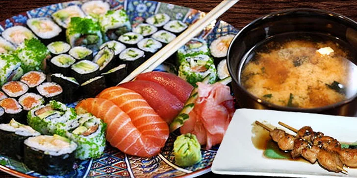 2 předkrmy, 2 polévky a 36 kousků sushi v Sasori