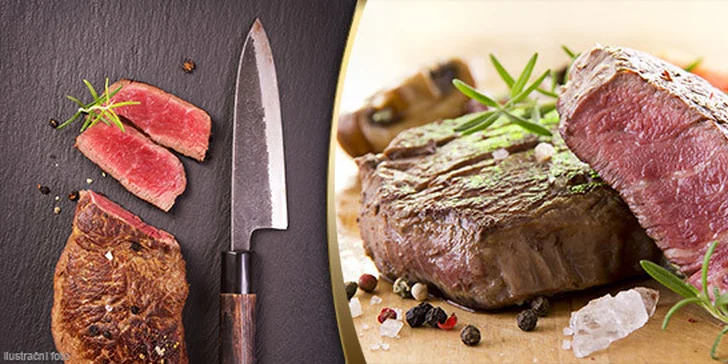 Až 300g šťavnatý steak z mladého býčka