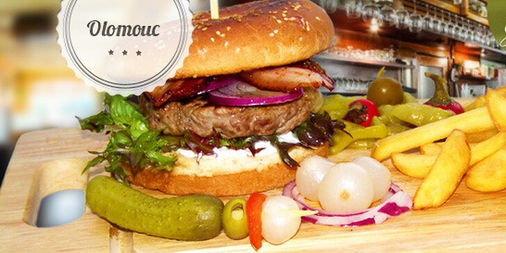 Sleva 40 % na Olomoucký hovězí hamburger