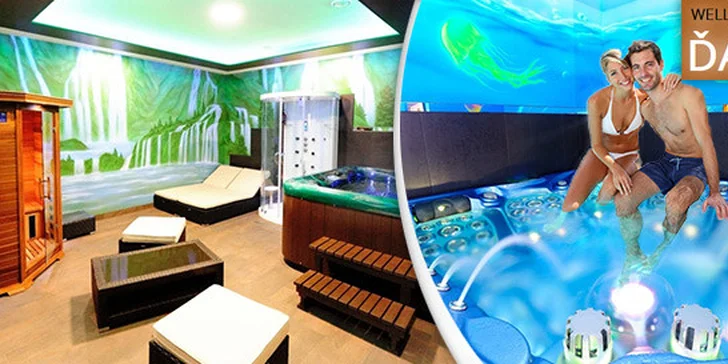 Privátní wellness až pro 4 lidi. Vířivka, sauny a další