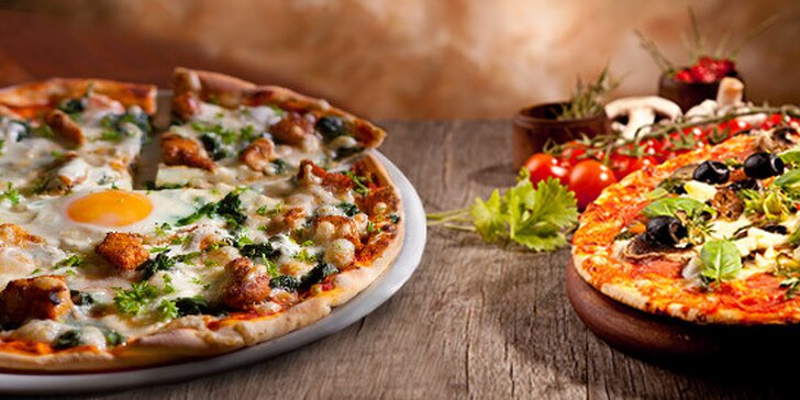 Dvě pravé italské pizzy - výběr ze spoust druhů