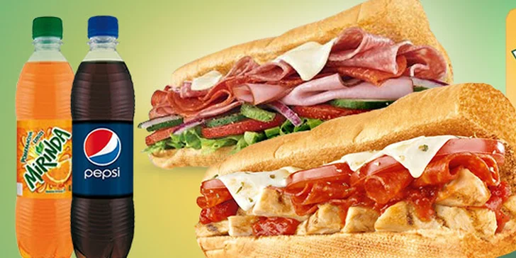 Sendviče a nápoje pro dva ze Subway