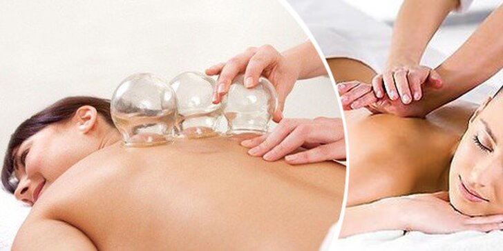 Baňková masáž v kombinaci s masáží zad a šíje - účinná metoda pro ztuhlé svaly a blokády páteře