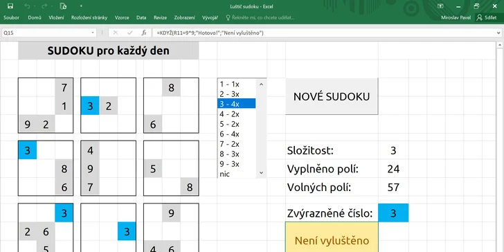 Krok za krokem si vytvoříte luštič sudoku.