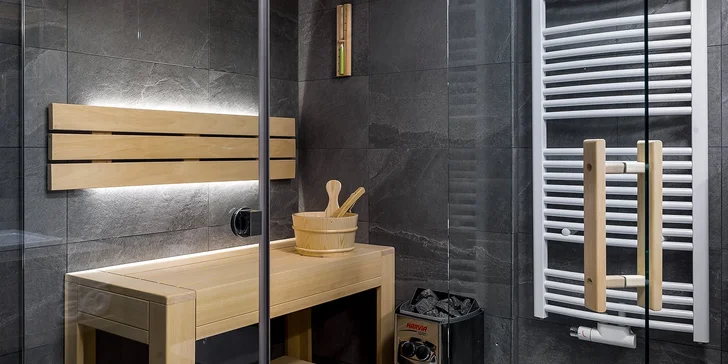 Pokud zvolíte apartmán Standard Plus, čeká vás v něm i privátní sauna. 