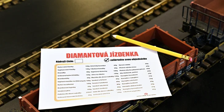 Na jízdence si vždy zaškrtnete, co vám má mašinka přivézt.