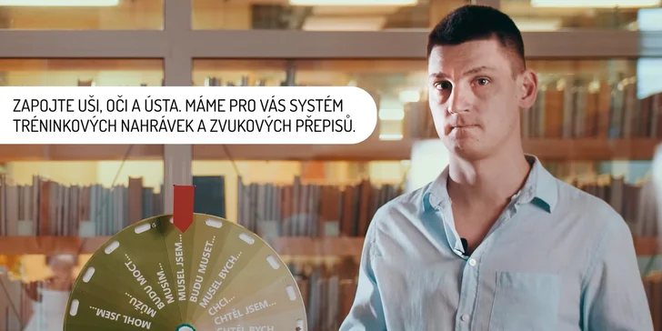 Tato akce kombinuje to nejlepší z obou přístupů: jednak živou interakci se zkušeným a empatickým lektorem, jednak efektivní a zábavné online kurzy, které jsou stoprocentně zaměřené na praktický nácvik reálného mluvení.