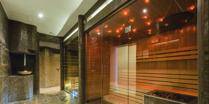 Součástí wellness jsou i tři různé sauny.