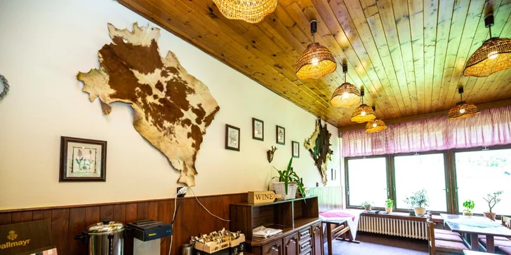 Restaurace je prostorná a pohodlně si tu vychutnáte bohatou polopenzi. Otevřena je každý den od 11 hodin.