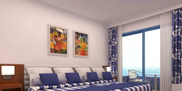  Samozřejmostí každého pokoje je koupelna s toaletou, klimatizace, televize, Wi‑Fi a také balkon s posezením.