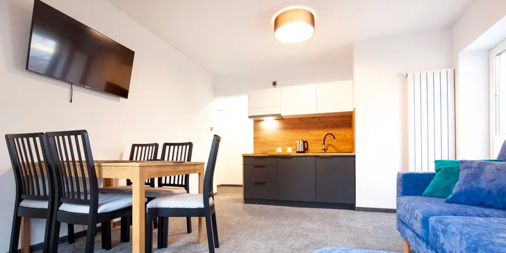 Apartmán navíc nabídne kuchyňský kout.