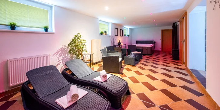 Pokud přijedete během týdne, můžete si užít 75minutový vstup do wellness centra.